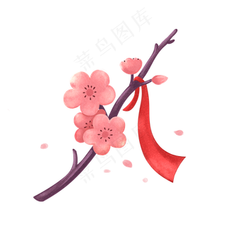 装饰图案之手绘风梅花免抠素材