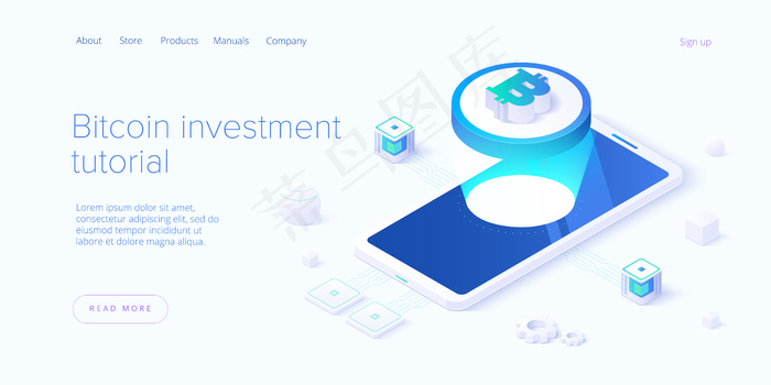 加密币采矿场。加密货币和区块链网络业务等距图