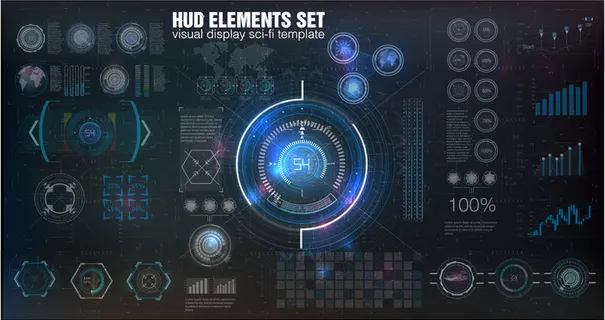 抽象hud。未来科幻现代用户界面集。