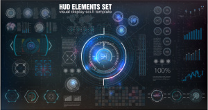 抽象hud。未来科幻现代用户界面集。