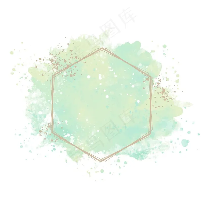 粉彩金框水彩eps,ai矢量模版下载