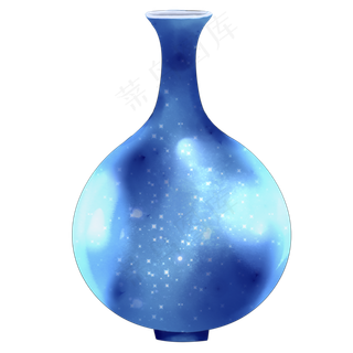 中国风绘制古董玉花瓶,免抠元素