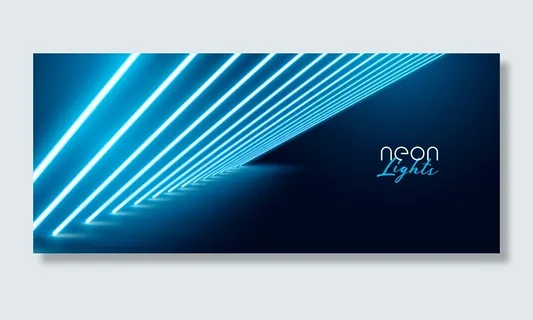 蓝色霓虹灯效果背景设计