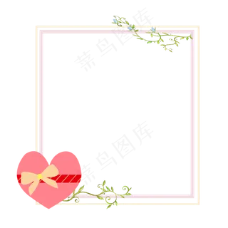 七夕心形边框