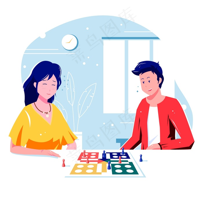 玩ludo游戏的人eps,ai矢量模版下载