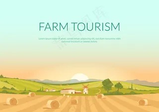 农场旅游海报平面模板