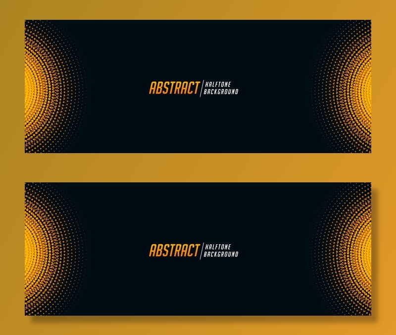 抽象的黑白半色调横幅banner