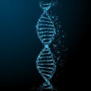 来自飞行碎片细线概念的多边形 dna 概念矢量网格球体