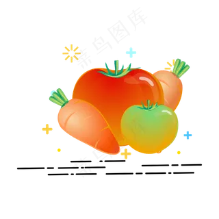 矢量手绘卡通蔬菜