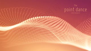 矢量抽象红色粒子波，点阵列，浅景深。未来派插图。技术数据点的数字飞溅或爆炸。点舞波形。网络用户界面，hud元素。