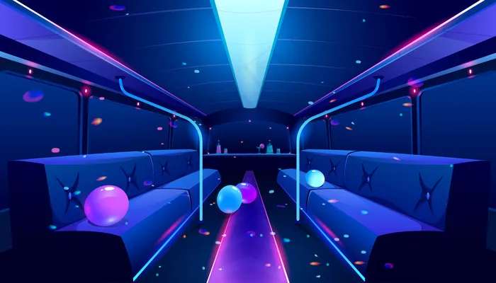 派对巴士内的夜总会内部eps,ai矢量模版下载