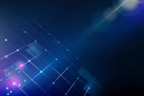 具有网格图案和耀斑的技术背景矢量