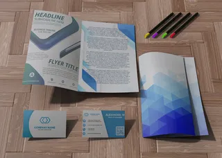 各种办公用品和铅笔品牌公司业务模型样机纸