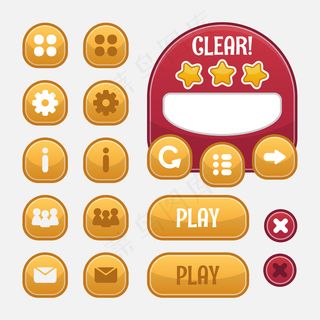 rpg和冒险游戏的一套游戏菜单选择，包括菜单、关卡选择和选项。