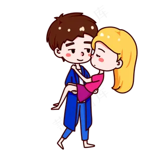 情人节可爱情侣抱抱