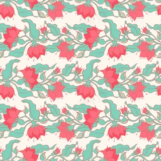 粉红色的花和绿色的叶子