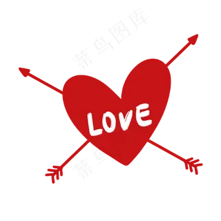 红色爱心和箭PNG免扣素材可商用