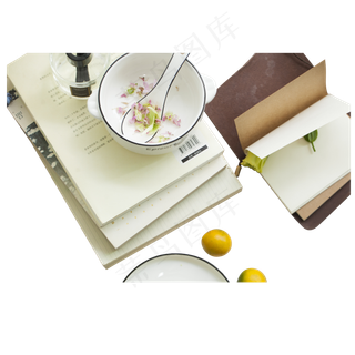 白色课本读书书桌元素