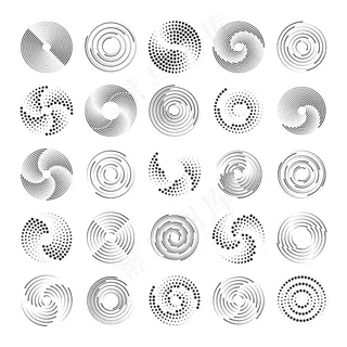 圆周形式的一组速度线。用于漫画书的圆形径向速度线。