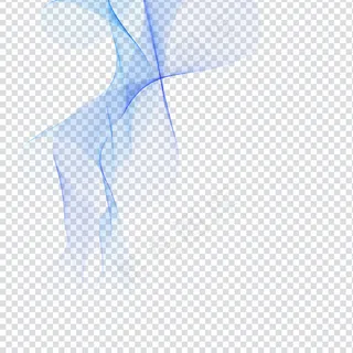 透明背景下的抽象蓝色波浪图案