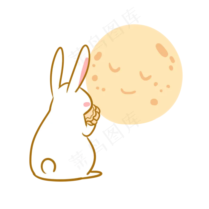 吃月饼的玉兔(2100X2100(DPI:300))psd模版下载