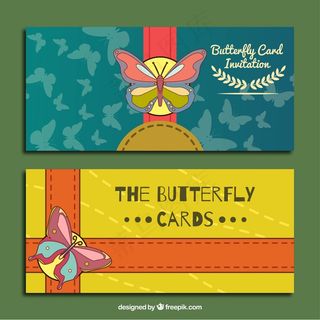 带可爱蝴蝶的请柬