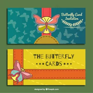 带可爱蝴蝶的请柬