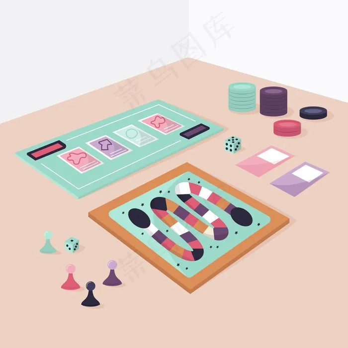 彩色棋盘游戏系列eps,ai矢量模版下载