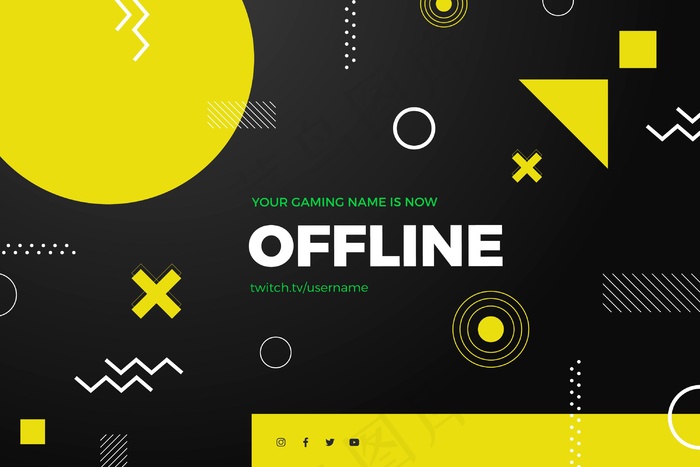 脱机twitch横幅banner模板