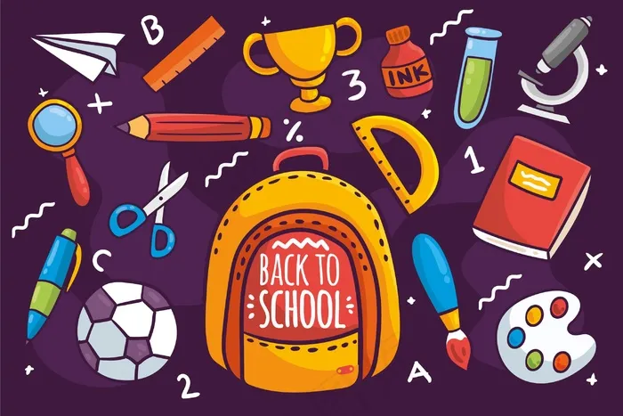 手拉回学校背景eps,ai矢量模版下载