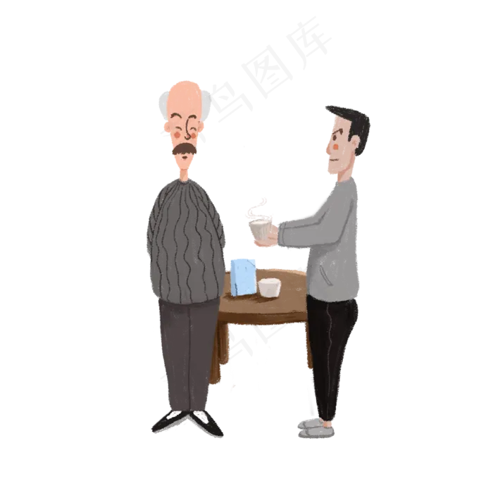 重阳节儿女孝敬老人(2000X2000(DPI:300))psd模版下载