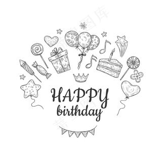 生日快乐素描