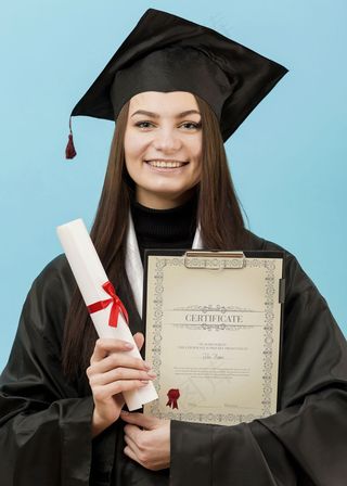 持有大学文凭的学生肖像