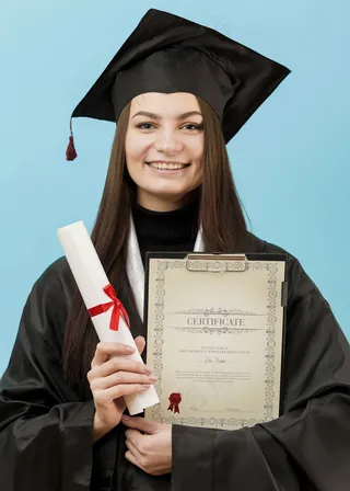 持有大学文凭的学生肖像