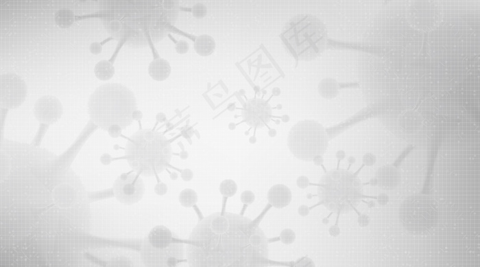 模糊冠状病毒2019 ncov白色背景，医疗保健和微生物学概念，为covid-19突破性设计。