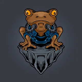 青蛙忍者机器人风格插图