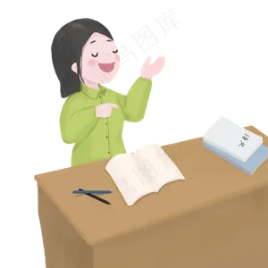 教师节主题正在讲课的女老师人物