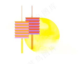 中秋剪纸风装饰