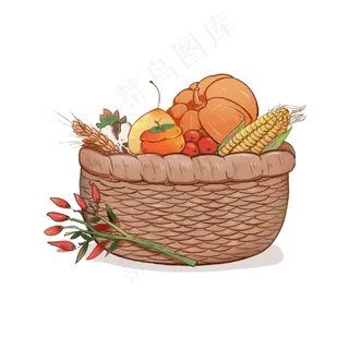 二十四节气立秋秋收箩筐