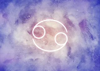 水彩背景与癌症生肖