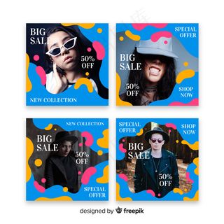 抽象时装销售模板集