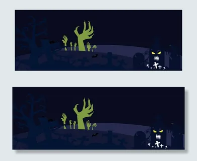 万圣节另类恐怖手绘黑色banner