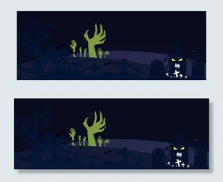 万圣节另类恐怖手绘黑色banner