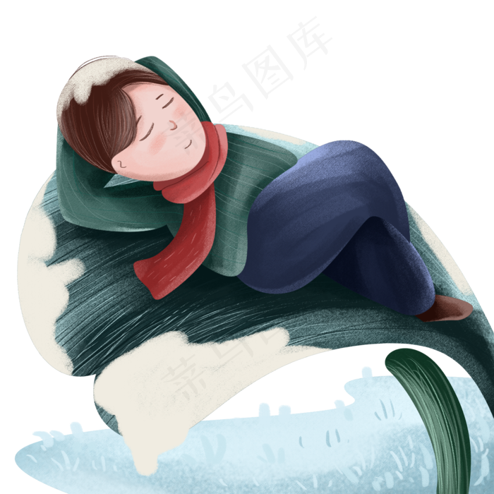 享受着冬季阳光的男孩