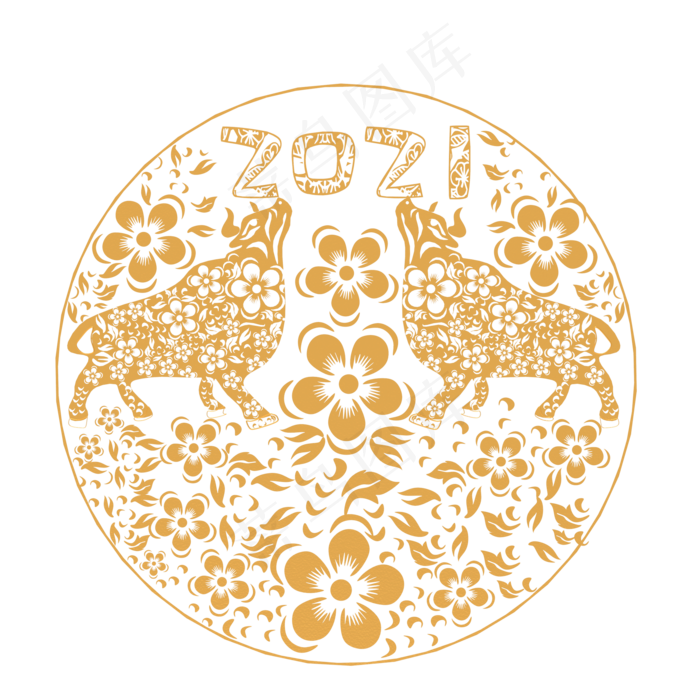 金色窗花剪纸(2000X2000(DPI:300))psd模版下载