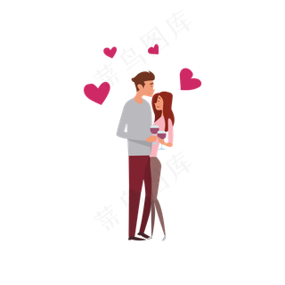 情侣干杯矢量图