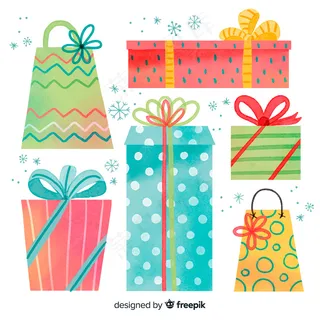 水彩圣诞礼品系列