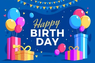 生日背景与礼物和气球