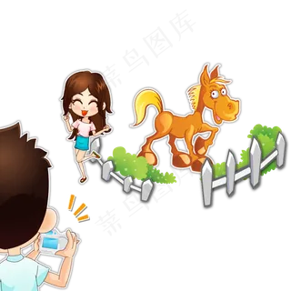 情人节七夕情侣约会动物园开心拍