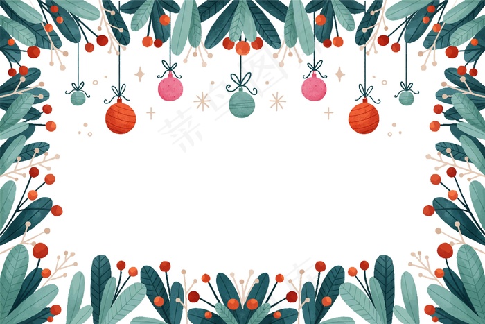 水彩画圣诞背景